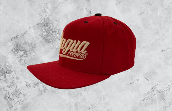 Boné SnapBack Aba Curva - Vermelho - Grafismo em branco - Bagua records - Imagem 2