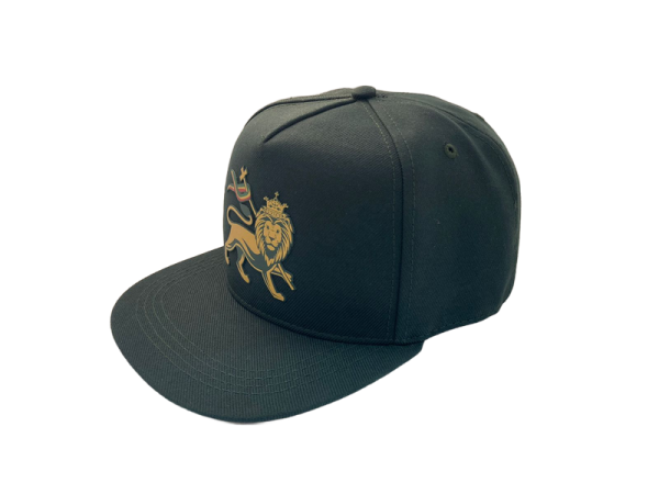 Boné snapback verde militar com bordado detalhado de leão real. Design sofisticado, aba reta e ajuste snapback para máximo conforto. Compre já