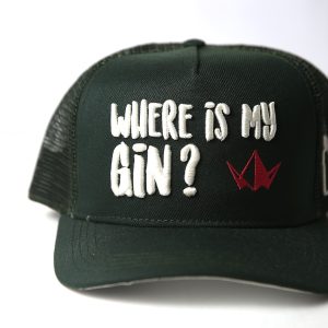 Boné Trucker Preto “Where is my Gin?” - Estampa Descolada com Tela