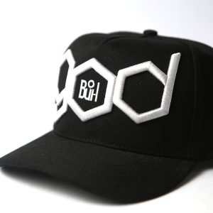 Boné Snapback Preto "BüH" Bordado 3D - Design Exclusivo